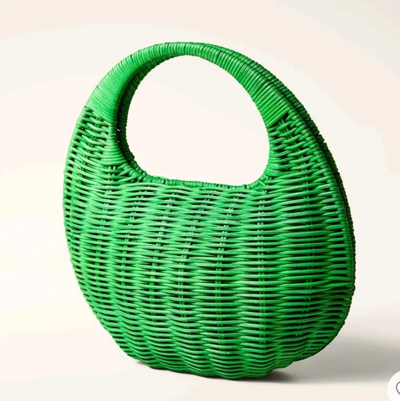 Kate Spade X Target Green Wicker Crescent Bag NWT - Picture 2 of 8